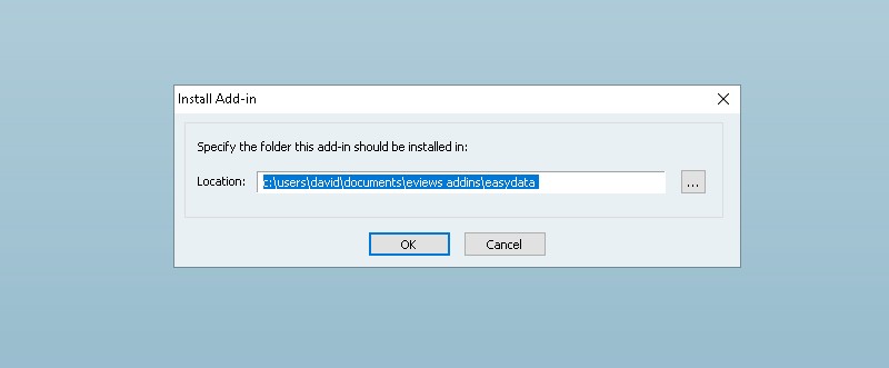 EViews Add-In dialog 01