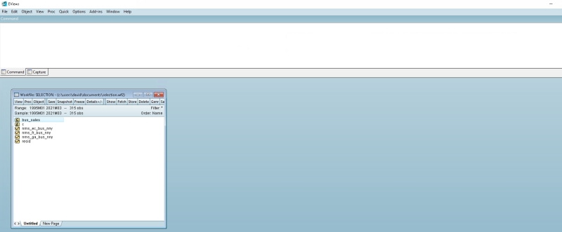 EViews Add-In EasyData selection workfile